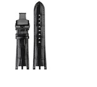 ERAKAFZTTK Watch Band Fit For Versace V-RACECHRONO Series GMT Double Concave Convex Interface Calfskin Watch Strap Watch Accessories 24mm Strap(Black bk)