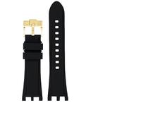 ERAKAFZTTK Watch Band Fit For Versace V-RACECHRONO Series GMT Double Concave Convex Interface Calfskin Watch Strap Watch Accessories 24mm Strap(Silicone black gk)