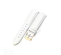 ERAKAFZTTK Women's Comfortable Soft Watchband Fit For Casio Fit For Longines Universal Leather Watch Strap(White-Golden-K1)
