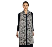 ERAKLE Women's Lightweight Scarf in Silk and Cotton, Soft and Breathable, Floral Pattern, Ideal as a Scarf or Stole for Four Seasons, Beige Pink Brown Light Blue Green, Beige-serp., One Size