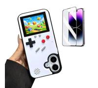 ERAKOLE for iPhone 16 Case Game Design Retro Video Game Phone Cover, Classic Creative Birthday Gifts, Playable Shockproof Funny Case for iPhone, White
