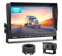eRapta 10" 1080P Wired Backup Camera System Kit, HD Dual Split Screen Monitor with Recording IP69 Waterproof Rear View Camera Parking Lines Supports Up to 2 Cameras for Truck/Trailer/RV