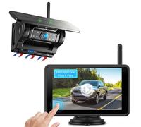 eRapta Magnetic Solar Wireless Backup Camera: HD1080P 5” Touchscreen Portable with DVR, BSD, 1-Min Install-Free IR Night Vision Hitch Backup Camera for Trailer/Truck/Small RV/Camper/Tractor