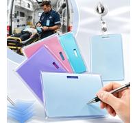 Erasable Badge Note, 4pcs Reusable Mini Whiteboard Clipboard, Whiteboard Clipboard with Clip, for Nurses Doctors Teachers (Horizontal)