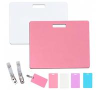 Erasable Badge Note, Mini Erasable Whiteboard for Id Badge, Reusable Silicone Badge Notepad, Whiteboard Clipboard with Clip Smooth Writing No Residue for Nurses Doctors (B Pink + White)