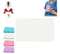 Erasable Badge Note, Mini Erasable Whiteboard for ID Badge, Reusable Silicone Badges Notepad, Ballpoint Pen Write & Alcohol Erasure, Portable for Nurses, Doctors & Teachers (White,Horizontal)