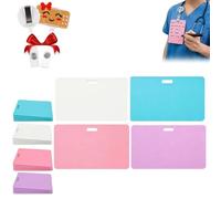Erasable Badge Note, Mini Erasable Whiteboard for ID Badge, Reusable Silicone Badges Notepad, Ballpoint Pen Write & Alcohol Erasure, Portable for Nurses, Doctors & Teachers (4PCS,Horizontal)
