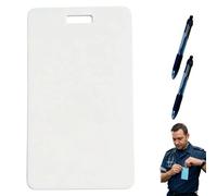 Erasable Badge Note, Reusable Mini Whiteboard Clipboard with ID Badge Clip, Premium Silicone Pocket Sized Erasable Notepad for Nurses, Doctors, Teachers & Healthcare Workers (White, Vertical)