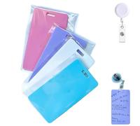 Erasable Badge Note, Reusable Silicone Badge Notepad with Clip - Vertical/Horizontal, Ballpoint Pen Write & Alcohol Wipeable, Portable Quick Note Taking Pad for Nurses, Doctors & Teachers (4PCS-A)