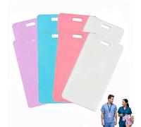 Erasable Badge Note, Reusable Silicone Vertical Horizontal Badge Buddy Notepad, Ballpoint Pen Write and Alcohol Wipeable, Lightweight ID Card Badges Reel Sticky Notes for Nurses Doctors