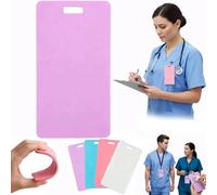 Erasable Badge Note, Reusable Silicone Vertical Horizontal Badge Buddy Notepad, Ballpoint Pen Write and Alcohol Wipeable, Lightweight ID Card Badges Reel Sticky Notes for Nurses Doctors
