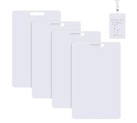 Erasable Badge Notepad - Four Piece Reusable Mini Whiteboard Clipboard, Portable Memo Board Accessory, Dry Wipe Surfface Tag, Compact Writing Note Station | Professional Tool For Nurses & Doctors