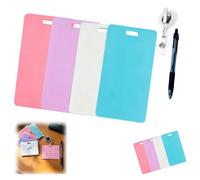 Erasable Badge Notes, 4Pcs Mini Erasable Whiteboard for ID Badges, Reusable Vertical/Horizontal Badge Buddy, Smooth Writing No Residue for Nurses Doctors Teachers (4pcs,A-Mix)