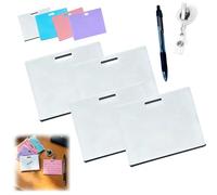 Erasable Badge Notes, 4Pcs Mini Erasable Whiteboard for ID Badges, Reusable Vertical/Horizontal Badge Buddy, Smooth Writing No Residue for Nurses Doctors Teachers (4pcs,B-White)