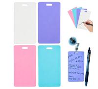 Erasable Badge Notes, 4PCS Mini Whiteboard Clipboard, Reusable Erasable ID Badge Notepad Vertical Pocket Notebook, Lightweight Portable Nurse Badges Notepad Whiteboard, for Nurses Doctors Teachers