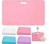 Erasable Badge Notes, Reusable Silicone Vertical Horizontal Badge Buddy, Ballpoint Pen Write & Alcohol Badges Notepad, Lightweight ID Card Badge Reel Notepad for Nurses Doctor (Horizontal Pink)