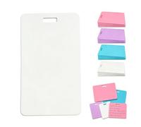 Erasable Badge Notes, Reusable Silicone Vertical Horizontal Badge Buddy, Ballpoint Pen Write & Alcohol Erasure, Lightweight ID Card Badge Reel Notepad for Nurses Doctors Teachers (White, Vertical)