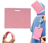 Erasable Badge Sticky Notes, Reusable Silicone Vertical Horizontal Badge Buddy,Dual-Side Writable,Ballpoint Pen Write&Alcohol Wipeable Notepad,Lightweight ID Card BadgeReel Notepad (Pink02)