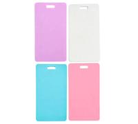 Erasable Badge Sticky Notes, Reusable Silicone Vertical Horizontal Badge Buddy,Dual-Side Writable,Ballpoint Pen Write&Alcohol Wipeable Notepad,Lightweight ID Card BadgeReel Notepad (4PCS-A)