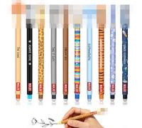 Erasable Ballpoint Pen Gel Pen, 10 Rollerball Pens, Erasable Pens, Gel Pens with Animal Designs, 0.7mm Erasable Ballpoint Pen, Friction Pens for School Supplies and Office Supplies