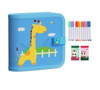 Erasable Coloring Book for Kids, Reusable Drawing Pad, Portable erasable Graffiti Drawing Book, Erasable Doodle Books for Kids 14 Pages Reusable Drawing with Board 12 Colored Pencils (Hat Dinosaur)