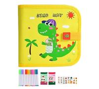 Erasable Coloring Book, Reusable Drawing Pad with 12 Color Pens, Portable Art Kit Use at School, Restaurant, Road Trip, Car Ride or Travel Activities Fun Anywhere 8.07x8.07x1.38in