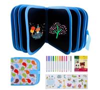 Erasable Doodle Books, Double-Sided Kids' Drawing Writing Boards with 12 Coloring Pens, Portable Early Learning Drawing Pad Travel Toys Birthday Gifts for 3-8 Year Old Boys Girls