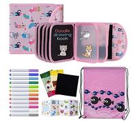 Erasable Drawing Pad, 8inch Plane Activities for Kids, Doodle Book for Kids 3 4 5 6 7 8 Year Old Boy Girl Birthday Gifts, 14 Pages for Magic Drawing with 12 Pens