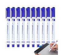 Erasable Dry Erase Markers - 0.5mm Fine Tip | 10-Piece Set with Built-in Eraser, Even Ink Flow for Whiteboards, Planners, Calendars, School, Classroom, Preschool