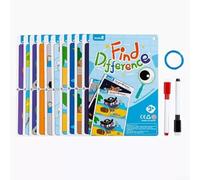 Erasable Early Learning Cards Designed for Find Differences Game to Boost Critical Thinking and Focus (Difficulty 2)