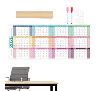 Erasable English Wall Calendar in 2026 - Grid Design for Postgraduate Exam Scheduling and Yearly Planning | Beautifully Designed Calendar, Reusable for