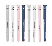 Erasable Gel Pens Ballpoint 0.35mm 4/8/12pcs Rollerball Pens Cute Cartoon Animal Erasable Ink Gel Pen, for Student Gift Stationery Office Supplies (8pcs)