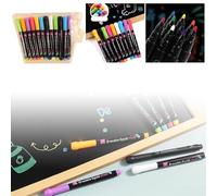 Erasable Light Board Pen with Water Soluble Liquid Chalk Colourful LED Blackboard Highlighter for Luminous Lettering Refillable 50 ml Ink Ideal for Schools Offices Creative (B, 22.3 x 15 x 1.2 cm)