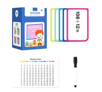 Erasable Math Addition, Subtraction, Multiplication & Division Flash Cards - Coated Paper, for Ages 3+ - Progressive Learning, Reusable, Graphic-Assisted