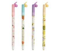Erasable Pen - 4 Piece Cute Cartoon Snail Design Gel Ink Pens, 0.5mm Fine Point Smooth Writing Erasable Marker Set for Journaling School Office Planner Use | Rewritable Ink Pens for Students Home Work