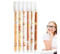 Erasable Pen,6-Piece 0.5mm Capybara Colorful Gel Pens | Quick-Drying School Supplies Study Accessories for Kids Students Boys School Home Birthday Friends Homework