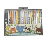 Erasable Pen Animal Gel Pens 18 Pack Colorful with Thermosensitive Erase Cute Rub Out Novelty Stationery Set Friction 0.5mm Tip Fun Journaling Office Supplies