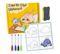 Erasable Pen Control and Tracing Book, Symmetrical Shape Drawing Practice, Reusable Pen Control Tracing Workbook, Early Childhood Educational Preschool Learning Toy for Kids Ages 3+ (A)