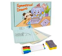 Erasable Pen Control and Tracing Book, Symmetrical Shape Drawing Practice, Reusable Pen Control Tracing Workbook, Early Childhood Educational Preschool Learning Toy for Kids Ages 3+ (B)