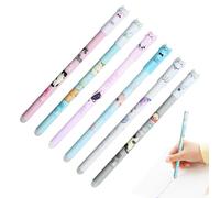 Erasable Pens - 0.5 mm Cat Pattern Ballpoints Pens for Kids | Smooth Ink Writing Tools with Cute Design, Refillable Office Stationery for School Notes Journals Classrooms and Daily Use, 15 cm
