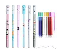Erasable Pens - 0.5mm Cat Pattern Ballpoints Pens for Kids | Smooth Ink Writing Tools with Cute Design, Refillable Office Stationery for School Notes Journals Classrooms and Daily Use, 15cm Multicolor