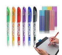 Erasable Pens - 15.5 Cm PP Shell 6 Color Smooth Ink Writing Set, 0.5mm Fine Tip Refillable Stationery | Ideal School Office Journaling Sketching Supplies Supporting Creative Notes Planning Homework Do