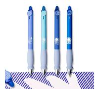 Erasable Pens, 4 pcs Rub Out Pens Bullet Rollerball 0.5 mm Friction Pen Pens with Rubbers on the End, Eraser Pen for Kids Students Adults School Office Stationery Blue
