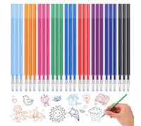 Erasable Refill Refills with Thermosensitive Ink - 9 Colours 27 Pieces 13 cm Plastic Colourful Erasable Refills, Compatible with Legami, Tip 0.7 mm Colourful Refills for Students and Teachers