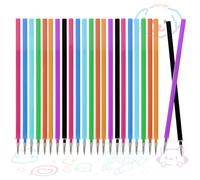 Erasable Refills Pack of 24 Colourful - Refills 0.7 mm Compatible with Legami Gel Pens - 8 Colours of 3 Pieces - Length 13 cm - Coloured Leads Set for School Office Gift