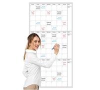 Erase Calendar Board for Wall - Unlimited Dates Whiteboard + Quick Dry - Weekly Monthly Planner - Section, Organize