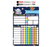 Erase Task Chart - 7.87 Inch Task List With Clear Sections | Magnetic Chart Set With 2 Markers | Family Organizer | Behavior Tracker