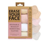 ERASE YOUR FACE Face Reusable Makeup Removing Cloths With Friendly Packaging By Danielle Enterprises 4 Pack D50007, ECO, 1 Count