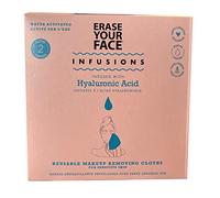 Erase Your Face Infusions 2 Pack of Reusable Make Up Remove Face Cloths - Hyaluronic Acid or Collagen (Hyaluronic Acid Infused)