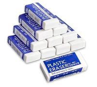 Eraser - 12Pcs Pencil Rubbers Erasers for Kids, Large White Multipack Erasers, Soft White 2B Bulk Exam Eraser for Students, Artists, Architects, Drawing, Office, Kids, Adults